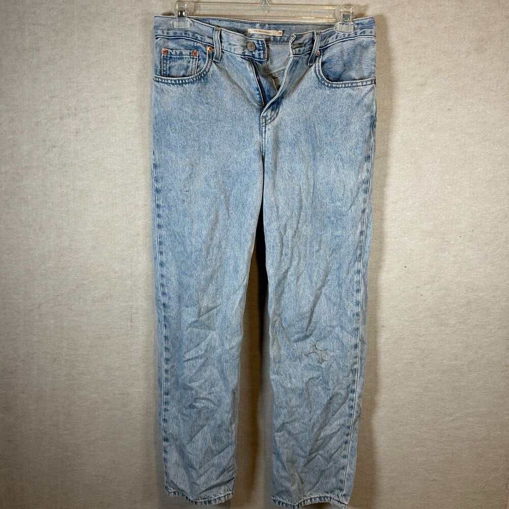 Levi's Low Pro Straight Jeans Womens 28 Light Acid Wash High Rise Waterless